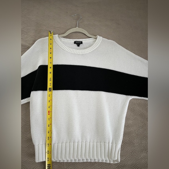 🆕 Worth cotton color block sweaterer in black and white size small - Picture 3 of 7